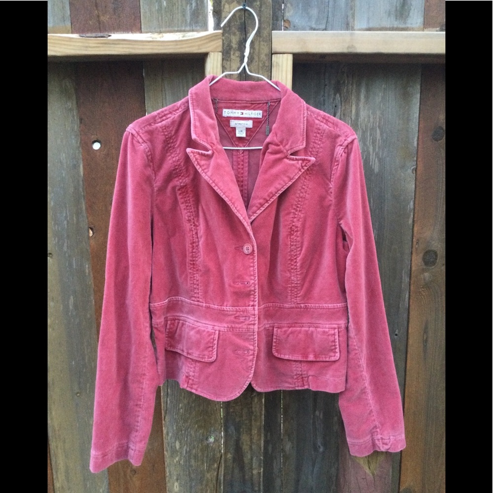 Tommy Hilfiger Pink Velvet Blazer Sz L